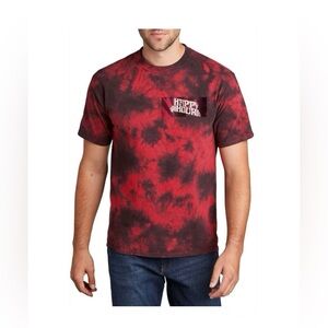 💥Happy Hour Red & Black Tie Dye Graphic Tee L